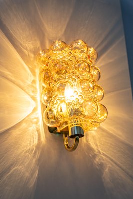 Amber Bubble Glass Sconce by Helena Tynell for Limburg, Germany-UGR-1172948