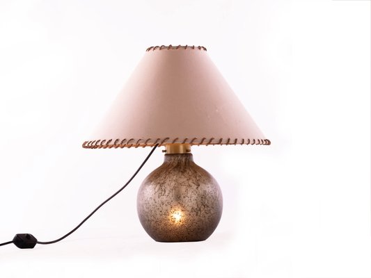 Amber Bubble Glass Table Lamp from Peill & Putzler, 1960s-DEK-548394