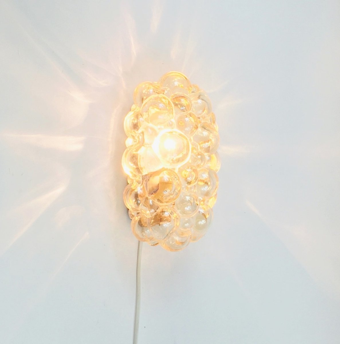 Amber Bubble Glass Wall Light by Helena Tynell for Limburg, 1960s