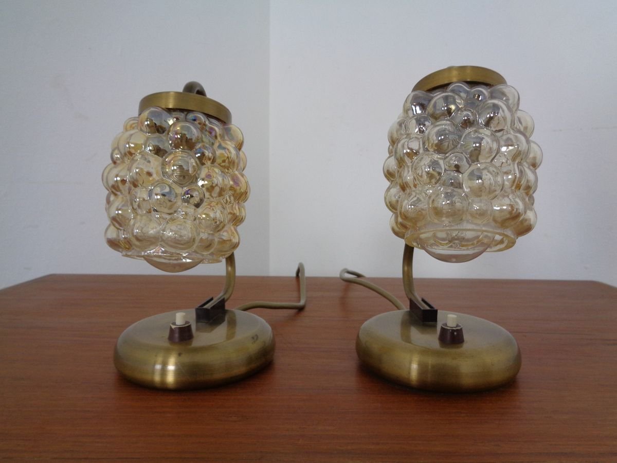 Amber Bubble Table Lamps by Richard Essig for Saku Leuchten, 1960s, Set of 2