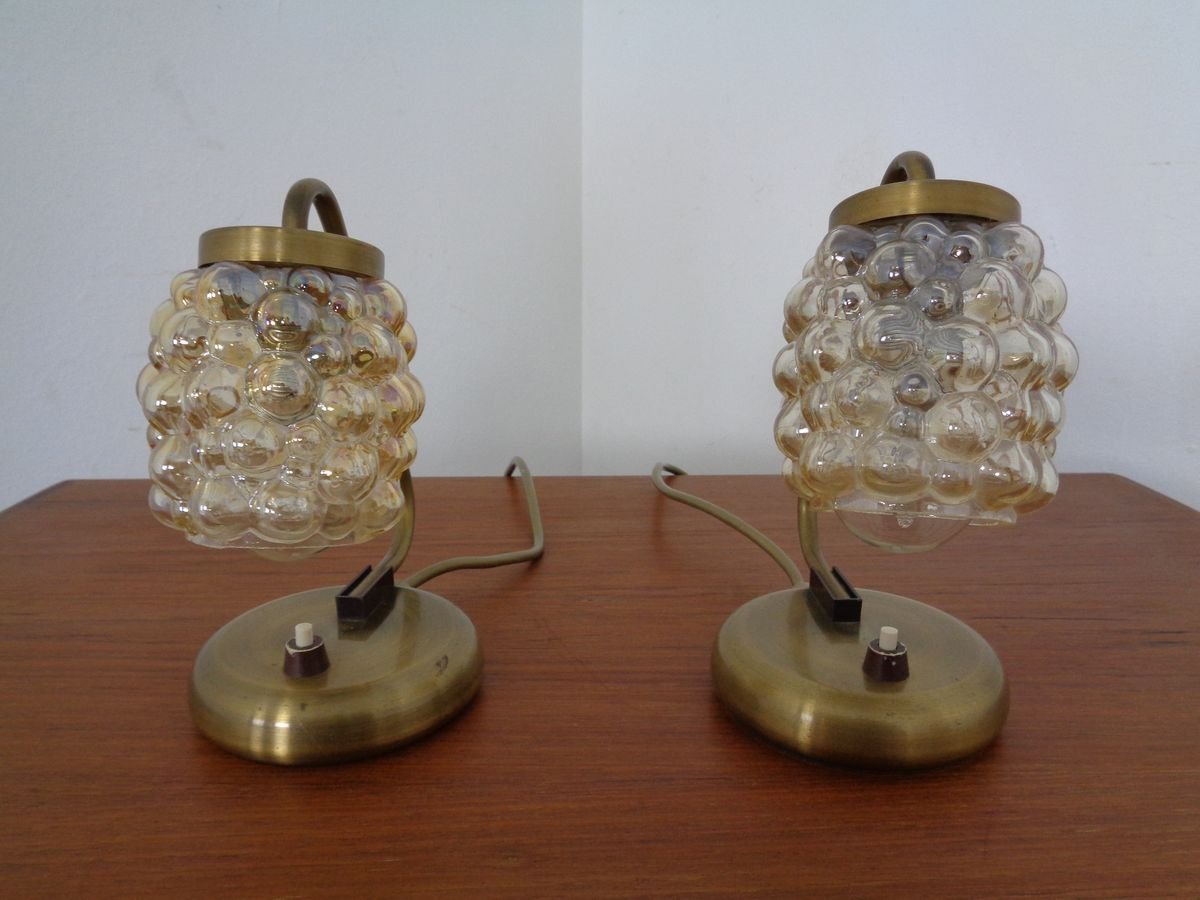 Amber Bubble Table Lamps by Richard Essig for Saku Leuchten, 1960s, Set of 2