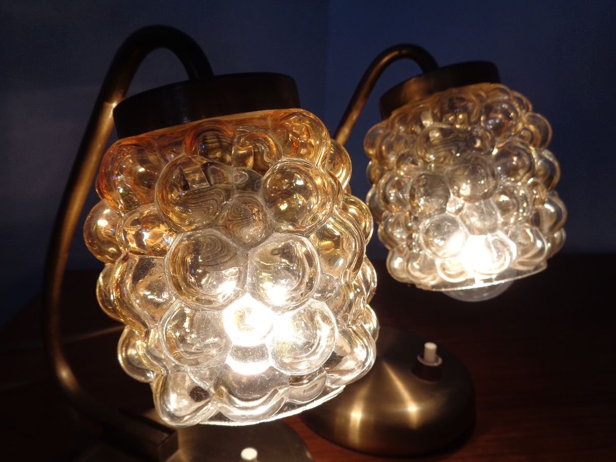 Amber Bubble Table Lamps by Richard Essig for Saku Leuchten, 1960s, Set of 2