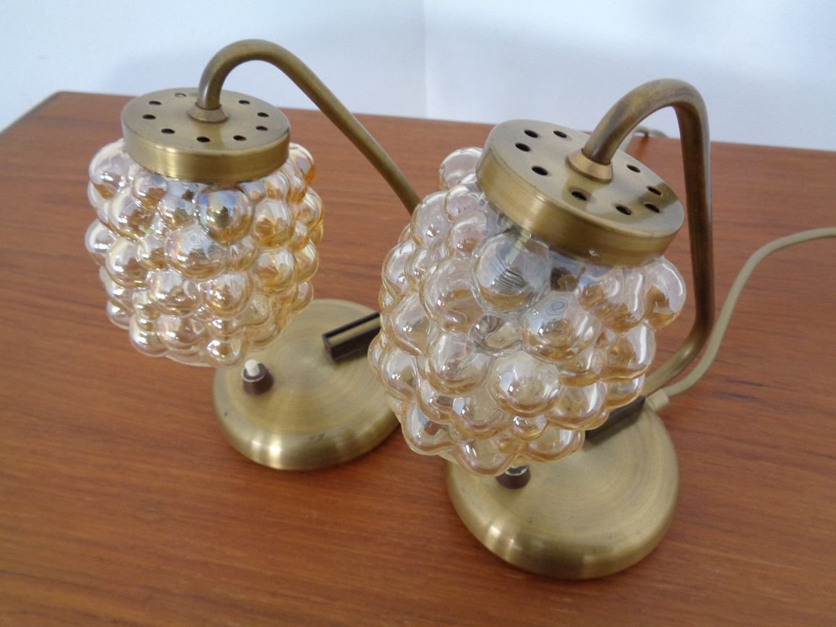 Amber Bubble Table Lamps by Richard Essig for Saku Leuchten, 1960s, Set of 2