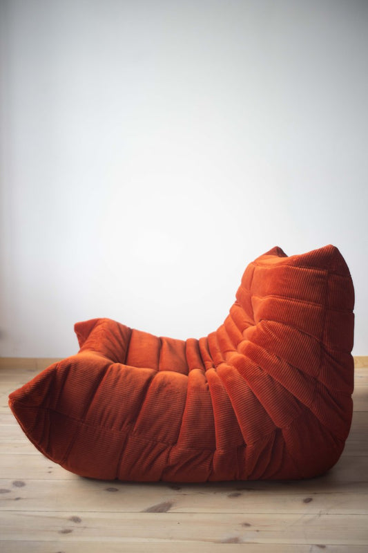 Amber Corduroy Togo Lounge Chair by Michel Ducaroy for Ligne Roset