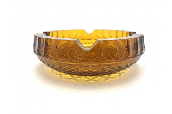 Amber Glass Ashtray from Ząbkowice, Poland, 1960s-BXB-1409005