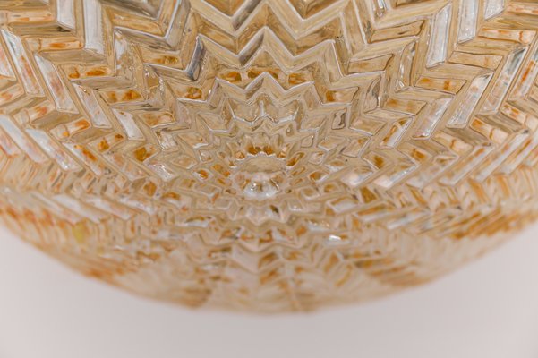 Amber Glass Flush Mount Light by Limburg, 1960s-KQB-1758641