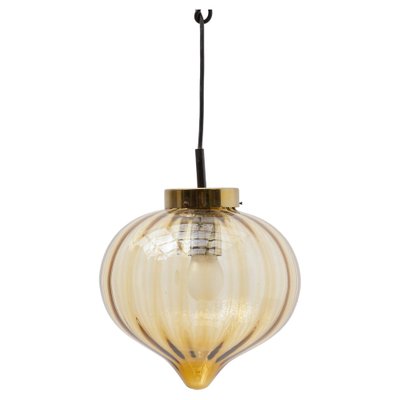 Amber Glass Pendant Light from Raak, 1970s-KL-1050966