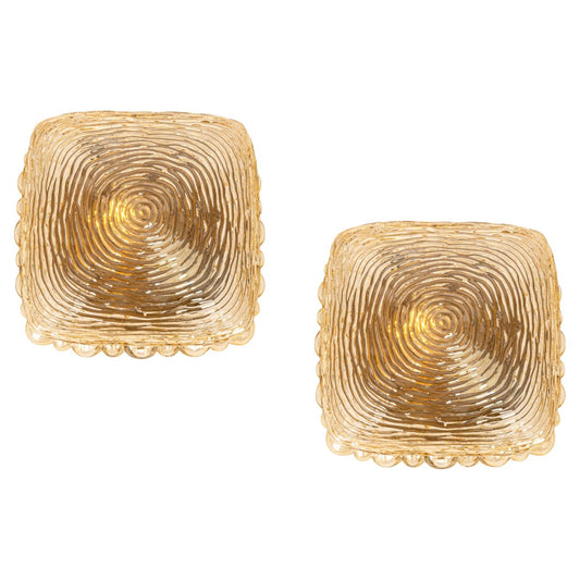 Amber Glass Sconces in Thumbprint Shape, Germany, 1970s, Set of 2