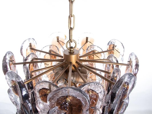 Amber Murano Glass & Brass Citrus Chandelier from Kalmar, 1960s-DEK-1099214