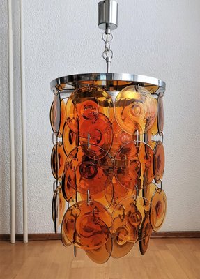 Amber Murano Glass Chandelier with 48 Discs-NKJ-1295645