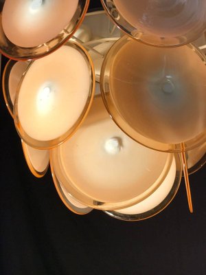 Amber Murano Glass Discs Italian Chandeliers, 1970s, Set of 2-MBH-1031903