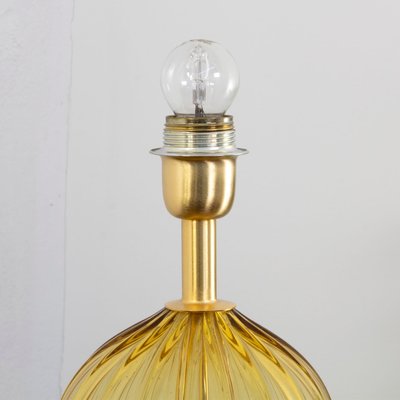 Amber Murano Glass Table Lamp in the style of Mazzega, 1990s-MPO-1113199