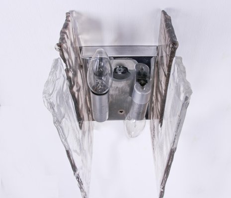 Amber Murano Wall Sconce in Glass and Chrome from Mazzega, 1960s-DEK-2023181