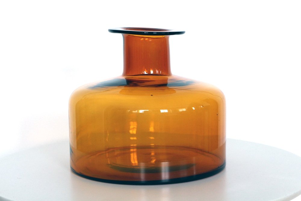 Amber Vase by Otto Brauer for Holmegaard, 1960s