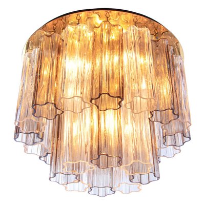 Amber Venini Tronchi Murano Glass & Brass Flush Mount Ceiling Light by J. T. Kalmar-DEK-1131833