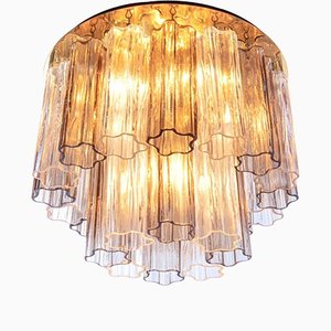 Amber Venini Tronchi Murano Glass & Brass Flush Mount Ceiling Light by J. T. Kalmar-DEK-1131833