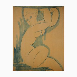 Amedeo Modigliani, Blue Caryatid 2, Lithograph and Stencil on Arches Paper, 1960-NRC-1447702