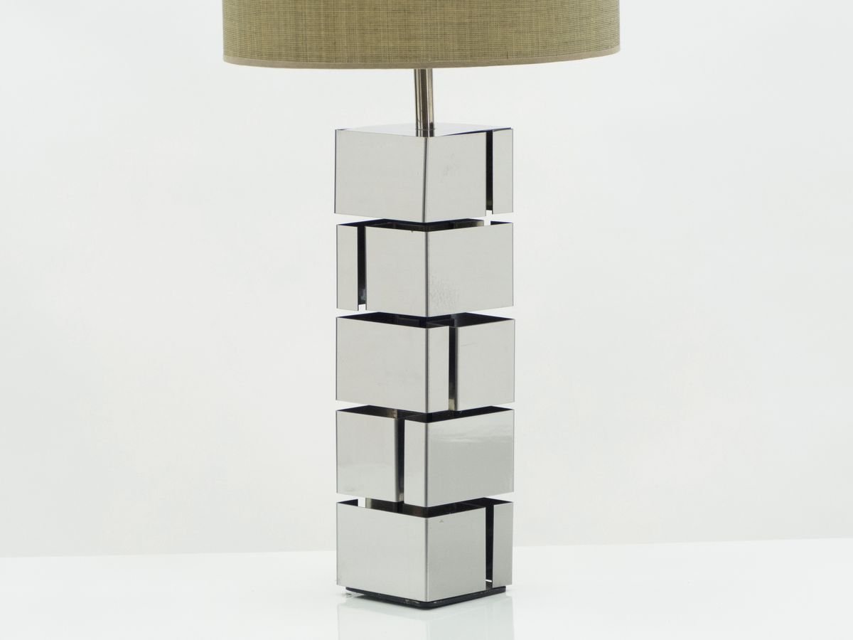 American Chrome Table Lamps by Curtis Jere, 1970s, Set of 2