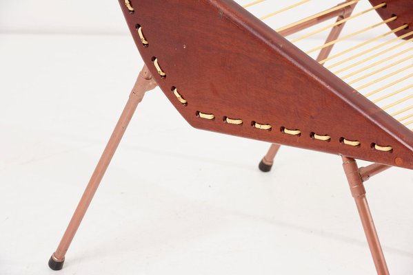 American DIY Studio Stool with Copper Pipes and Webbing, 1960s-SFD-1232345