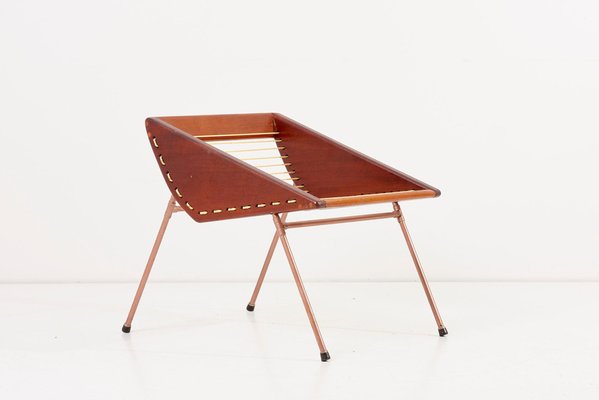 American DIY Studio Stool with Copper Pipes and Webbing, 1960s-SFD-1232345