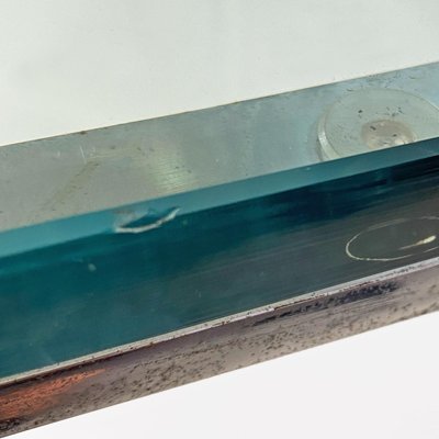 American Modern Glass and Steel Luar Coffee Table attributed to Ross Littell, 1970s-GDD-2035231