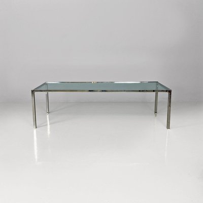 American Modern Glass and Steel Luar Coffee Table attributed to Ross Littell, 1970s-GDD-2035231