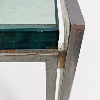 American Modern Glass and Steel Luar Coffee Table attributed to Ross Littell, 1970s-GDD-2035231