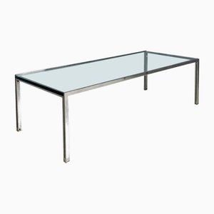 American Modern Glass and Steel Luar Coffee Table attributed to Ross Littell, 1970s-GDD-2035231