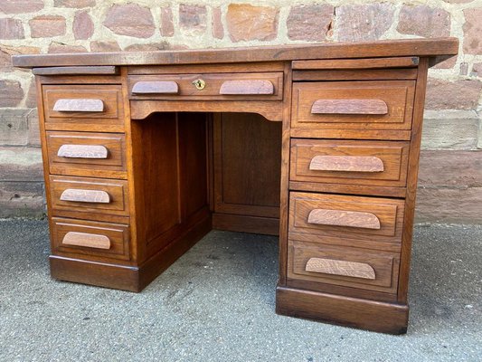 American Office Desk in Oak, 1950s-GQM-1277841