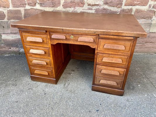 American Office Desk in Oak, 1950s-GQM-1277841