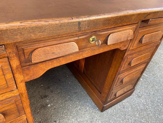 American Office Desk in Oak, 1950s-GQM-1277841