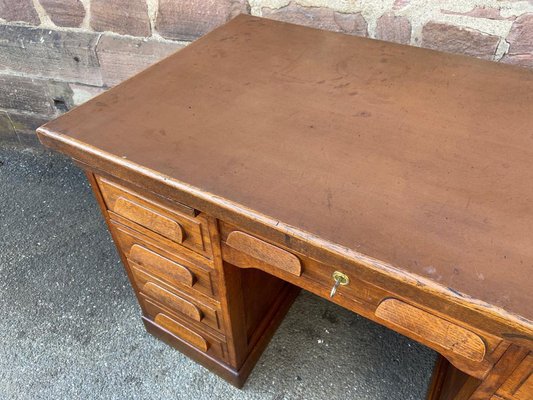 American Office Desk in Oak, 1950s-GQM-1277841