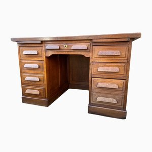 American Office Desk in Oak, 1950s-GQM-1277841