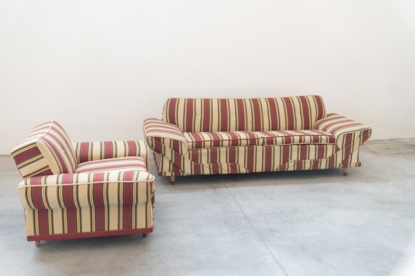 American Sofa and Armchair, 1970s, Set of 2-KNM-1736726