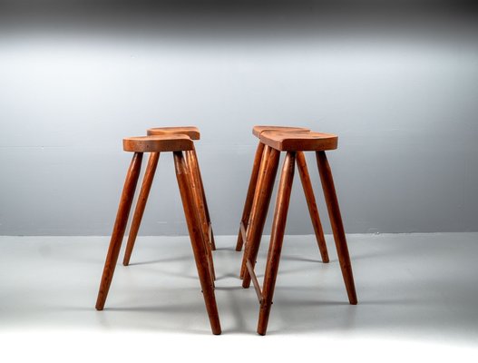 American Studio Bar Stools in Pine, 1960s, Set of 4-VLO-1606230