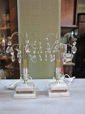 American Table Lamps with Drops, 1950s, Set of 2-CDG-812137