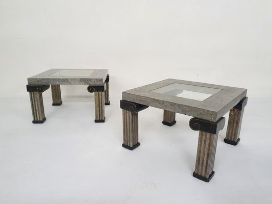 American Tesselated Coffee Tables attributed to Maitland Smith, 1980s, Set of 2-ZO-1791481