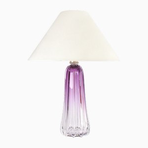 Amethist Coloured Crystal Table Lamp by Val St Lambert for Val Saint Lambert-HJP-1705257