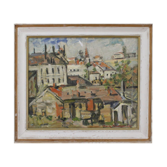 Amir Timergaleev, City Landscape, Oil on Canvas, Framed