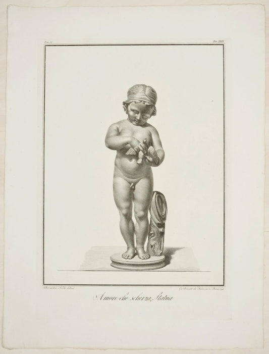 Amore Scherza - Original Etching by G. B. da Ravenna after Bernardino Nocchi 1821