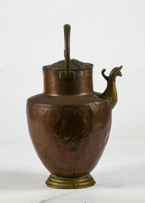 Amphora Copper Jug ​​with Brass Spout, Italy, 1800-RAQ-1126742