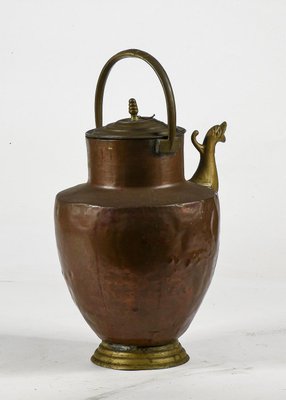 Amphora Copper Jug ​​with Brass Spout, Italy, 1800-RAQ-1126742