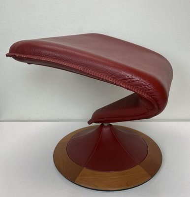 Amsterdam Leather and Wood Ottoman attributed to Torben Olsen, 1980s-WZZ-1447677