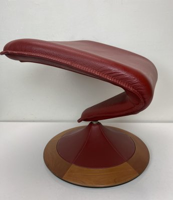 Amsterdam Leather and Wood Ottoman attributed to Torben Olsen, 1980s-WZZ-1447677