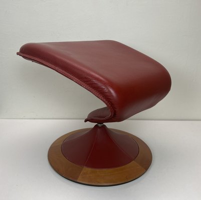 Amsterdam Leather and Wood Ottoman attributed to Torben Olsen, 1980s-WZZ-1447677