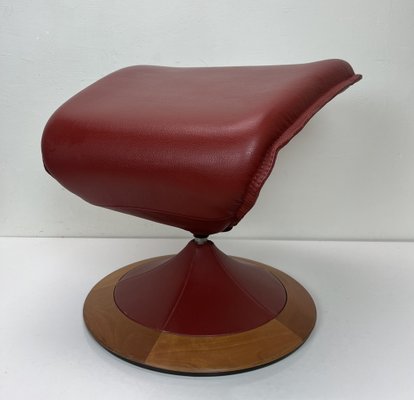 Amsterdam Leather and Wood Ottoman attributed to Torben Olsen, 1980s-WZZ-1447677