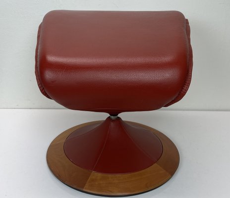 Amsterdam Leather and Wood Ottoman attributed to Torben Olsen, 1980s-WZZ-1447677