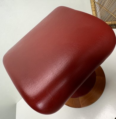 Amsterdam Leather and Wood Ottoman attributed to Torben Olsen, 1980s-WZZ-1447677