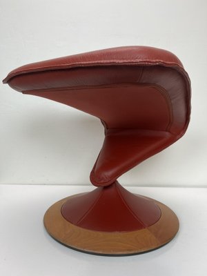 Amsterdam Leather and Wood Ottoman attributed to Torben Olsen, 1980s-WZZ-1447677