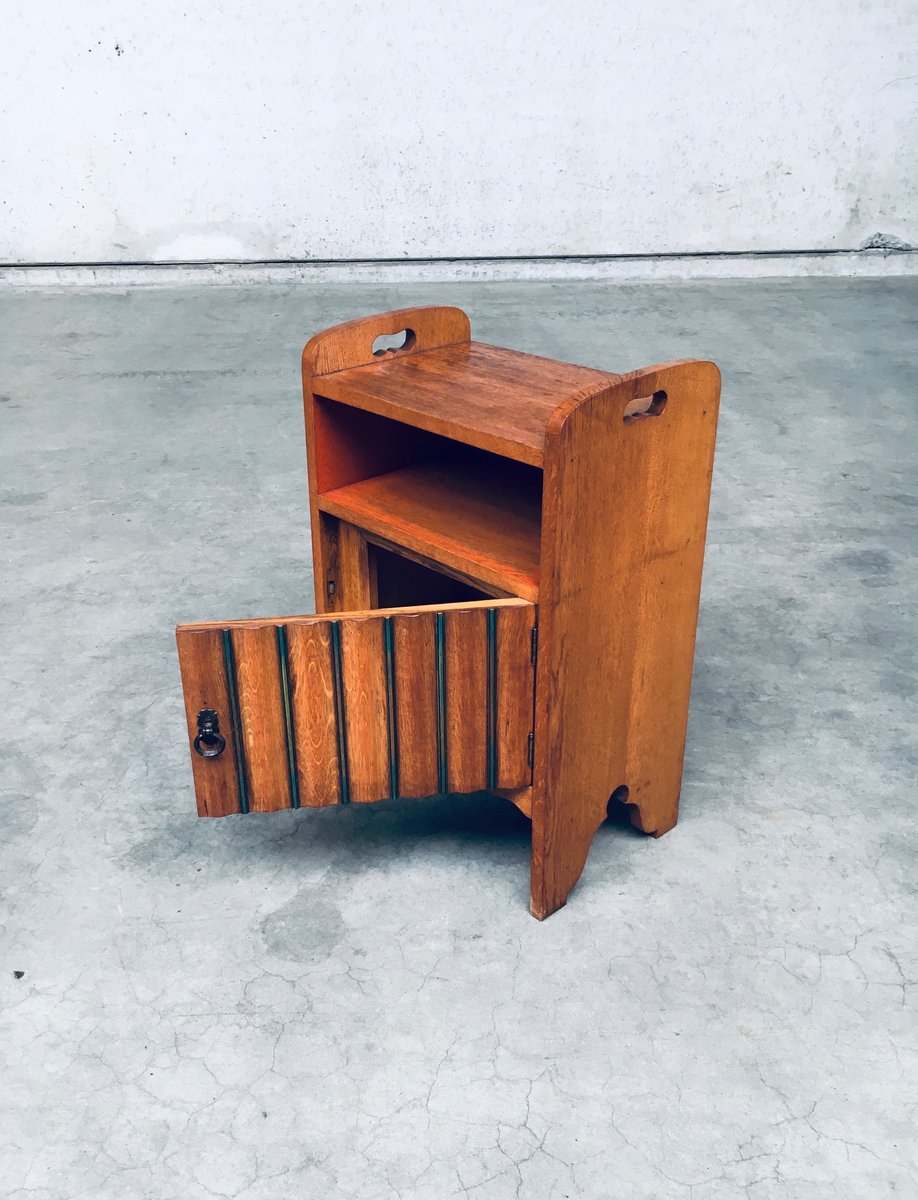 Amsterdam School Bedside Cabinet, Netherlands, 1920s